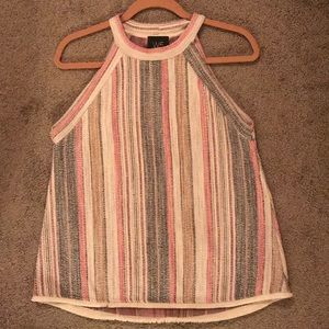 Twill High Neck Tank
